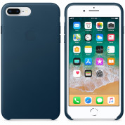 Apple iPhone Leather Case - оригинален кожен кейс (естествена кожа) за iPhone 8 Plus, iPhone 7 Plus (космическо синьо) 2