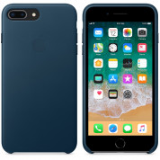 Apple iPhone Leather Case - оригинален кожен кейс (естествена кожа) за iPhone 8 Plus, iPhone 7 Plus (космическо синьо) 3