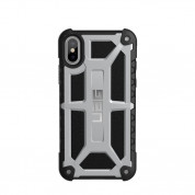 Urban Armor Gear Monarch Case - удароустойчив хибриден кейс за iPhone XS, iPhone X (черен-сребрист) 1