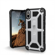 Urban Armor Gear Monarch Case - удароустойчив хибриден кейс за iPhone XS, iPhone X (черен-сребрист)