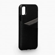 Sena Bence Lugano Wallet Leather Case - кожен (естествена кожа) кейс с джоб за кредитна карта за iPhone 11 Pro, iPhone XS, iPhone X (черен)