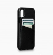 Sena Bence Lugano Wallet Leather Case - кожен (естествена кожа) кейс с джоб за кредитна карта за iPhone 11 Pro, iPhone XS, iPhone X (черен) 1