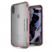 Ghostek Cloak 3 Case  - хибриден удароустойчив кейс за iPhone X (прозрачен-розов)