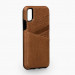 Sena Bence Lugano Wallet Leather Case - кожен (естествена кожа) кейс с джоб за кредитна карта за iPhone XS, iPhone X (кафяв) 1