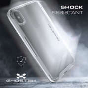Ghostek Cloak 3 Case - хибриден удароустойчив кейс за iPhone XS, iPhone X (прозрачен-сребрист) 1