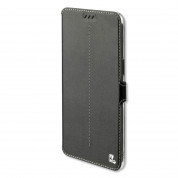 4smarts Supremo Book Flip Case - кожен калъф с поставка и отделение за кр. карта за OnePlus 5 (черен)