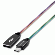 4smarts FerrumCord Type-C Stainless Steel Data Cable - USB-C кабел с оплетка от неръждаема стомана (100 см) (хамелеон)