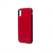 Knomo Moulded Open Face Leather Case - кожен кейс (естествена кожа) за iPhone XS, iPhone X (червен)