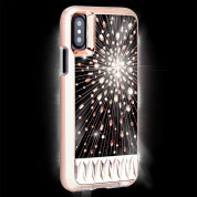 CaseMate Luminescent Case - дизайнерски кейс с истински кристали и с висока защита за iPhone XS, iPhone X (розово злато) 2