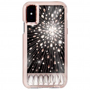 CaseMate Luminescent Case - дизайнерски кейс с истински кристали и с висока защита за iPhone XS, iPhone X (розово злато)