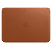 Apple Leather Sleeve - оригинален кожен калъф, тип джоб за MacBook 12 (тъмнокафяв)