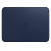 Apple Leather Sleeve - оригинален кожен калъф, тип джоб за MacBook 12 (тъмносин)