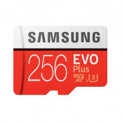 Samsung MicroSDXC 256GB EVO Plus UHS-I Memory Card U3, Class 10, 4K Ultra HD - MicroSDXC памет със SD адаптер за Samsung устройства (подходяща за GoPro)( Модел 2017)