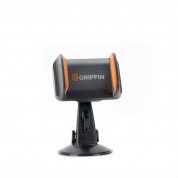 Griffin Windowseat - универсална поставка за кола и гладки повърхности за смартфони до 9.2 см ширина (черен-оранжев)