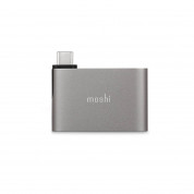 Moshi USB-C to Dual USB-A Adapter - адаптер за свързване от USB-C към 2 x USB-A (тъмносив) 1