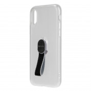 4smarts Clip-On Cover LOOP-GUARD Case with Finger Strap for Apple iPhone XS, iPhone X (clear)