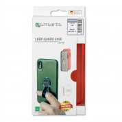 4smarts Clip-On Cover Loop-Guard - удароустойчив хибриден кейс с каишка за задържане за iPhone XS, iPhone X (червен-прозрачен) 3