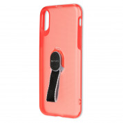 4smarts Clip-On Cover LOOP-GUARD Case with Finger Strap for Apple iPhone XS, iPhone X (red)