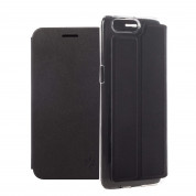 Honju DarkBook Folio Case - кожен калъф с поставка и отделение за кр. карта за OnePlus 5 (черен)