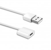 TechMatte Apple Pencil Cable (90см.) - зареждащ кабел (USB към женски Lightning) за Apple Pencil (бял)