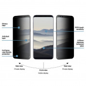 Eiger Privacy 3D Tempered Glass - калено стъклено защитно покритие с извити ръбове и определен ъгъл на виждане за целия дисплея на Samsung Galaxy S8 (черен-прозрачен) 2