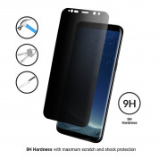 Eiger Privacy 3D Tempered Glass - калено стъклено защитно покритие с извити ръбове и определен ъгъл на виждане за целия дисплея на Samsung Galaxy S8 (черен-прозрачен) 1