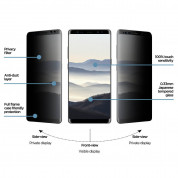 Eiger Privacy 3D Tempered Glass - калено стъклено защитно покритие с извити ръбове и определен ъгъл на виждане за целия дисплея на Samsung Galaxy Note 8 2