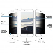 Eiger Privacy 3D Tempered Glass - калено стъклено защитно покритие с извити ръбове и определен ъгъл на виждане за целия дисплея на iPhone 8, iPhone 7, iPhone 6S, iPhone 6 (бял-прозрачен) 1