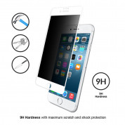 Eiger Privacy 3D Tempered Glass - калено стъклено защитно покритие с извити ръбове и определен ъгъл на виждане за целия дисплея на iPhone 8, iPhone 7, iPhone 6S, iPhone 6 (бял-прозрачен) 2