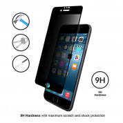 Eiger Privacy 3D Tempered Glass - калено стъклено защитно покритие с извити ръбове и определен ъгъл на виждане за целия дисплея на iPhone 8 Plus, iPhone 7 Plus, iPhone 6S Plus, iPhone 6 Plus (черен-прозрачен) 2