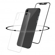 Eiger 3D 360 Screen Protector Back and Front Glass for iPhone XS, iPhone X Clear/Black