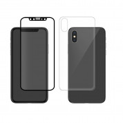 Eiger 3D 360 Screen Protector Back and Front Glass for iPhone XS, iPhone X Clear/Black 1