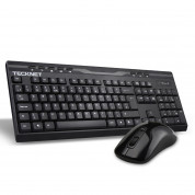 Tecknet Keyboard and Mouse Set Office Slim X300 V2 - комплект устойчива на течности клавиатура и безжична мишка за офиса (черен) 1