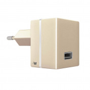 Just Wireless Mains Charger 2.4A EU - захранване за ел. мрежа 2.4A с USB изход (златист)
