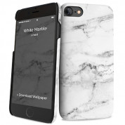 iPaint White Marble HC Case - дизайнерски поликарбонатов кейс за iPhone 8, iPhone 7 (бял)