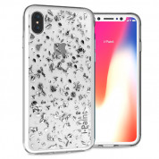 iPaint Glitter Flakes Case for iPhone XS, iPhone X (silver)