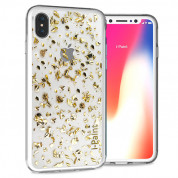 iPaint Glitter Flakes Case for iPhone XS, iPhone X (gold)