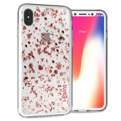 iPaint Glitter Flakes Case for iPhone XS, iPhone X (pink)