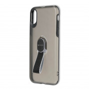 4smarts Clip-On Cover Loop-Guard - удароустойчив хибриден кейс с каишка за задържане за iPhone XS, iPhone X (черен-прозрачен) (bulk)
