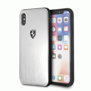 Ferrari Heritage Aluminium Hard Case - дизайнерски алуминиев кейс за iPhone XS, iPhone X (сребрист)