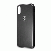 Ferrari Heritage Aluminium Hard Case - дизайнерски алуминиев кейс за iPhone XS, iPhone X (черен) 1