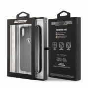 Ferrari Heritage Aluminium Hard Case - дизайнерски алуминиев кейс за iPhone XS, iPhone X (черен) 3
