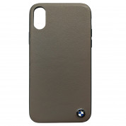BMW Signature Genuine Leather Soft Case - кожен кейс (естествена кожа) за iPhone XS, iPhone X (кафяв)