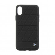 BMW Signature Embossed Hexagon Leather Hard Case for iPhone XS, iPhone X (black)