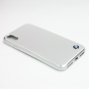 BMW Brushed Aluminium Soft Case - дизайнерски алуминиев кейс с TPU рамка за iPhone XS, iPhone X (сребрист) 3