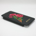 Guess Flower Desire Book Case - дизайнерски кожен калъф, тип портфейл за iPhone XS, iPhone X (черен) 2