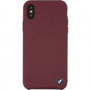 BMW Signature Silicone Hard Case - твърд силиконов кейс за iPhone XS, iPhone X (червен)