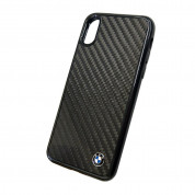 BMW Signature Real Carbon Fiber Hard Case - дизайнерски карбонов кейс за iPhone XS, iPhone X (черен) 4