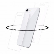 Eiger 3D 360 Screen Protector Back and Front Glass - калени стъклени защитни покрития за дисплея и задната част на iPhone 8, iPhone 7 (бял-прозрачен)