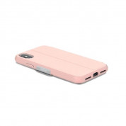 Moshi SenseCover Case - полиуретанов калъф, тип портфейл за iPhone XS, iPhone X (розов) 4